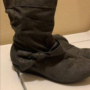 Dark gray ankle booties